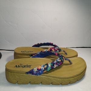 Alegria Riz Multi Braided Strap Platform Sandals Women's sz 10.5